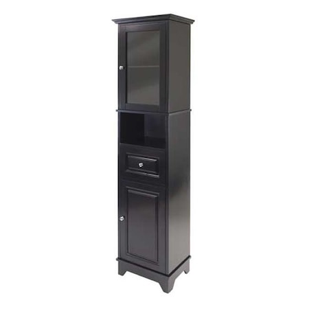 Winsome Trading Winsome Trading 20871 Alps Tall Cabinet with Glass Door and Drawer 20871